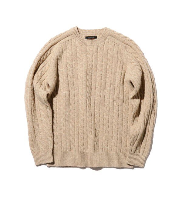 BEAMS PLUS「5ゲージ ケーブル クルーネック」|ニット・セーター|BEIGE