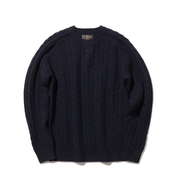 BEAMS PLUS「5ゲージ ケーブル クルーネック」|ニット・セーター|NAVY
