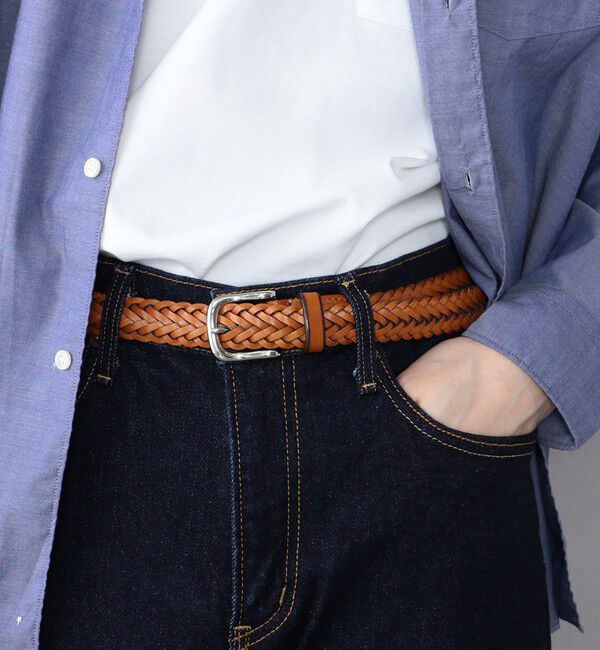 SHIPS any「SHIPS any: WYNY ベジタブル タンニン メッシュベルト◇」|ベルト|ブラウン