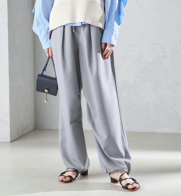 SHIPS for women「〈手洗い可能〉メランジ ツイル ギャザー カーゴパンツ ◇」|カーゴ|