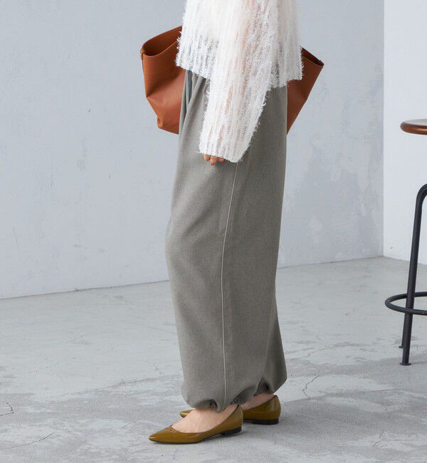 SHIPS for women「〈手洗い可能〉メランジ ツイル ギャザー カーゴパンツ ◇」|カーゴ|