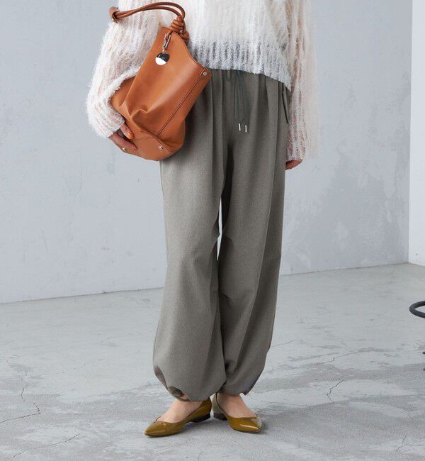 SHIPS for women「〈手洗い可能〉メランジ ツイル ギャザー カーゴパンツ ◇」|カーゴ|