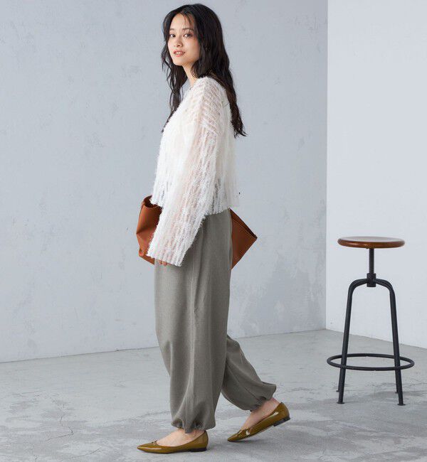 SHIPS for women「〈手洗い可能〉メランジ ツイル ギャザー カーゴパンツ ◇」|カーゴ|