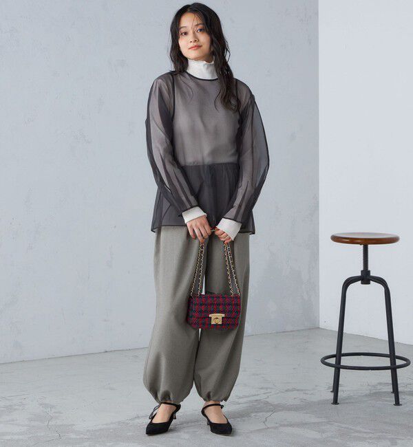 SHIPS for women「〈手洗い可能〉メランジ ツイル ギャザー カーゴパンツ ◇」|カーゴ|