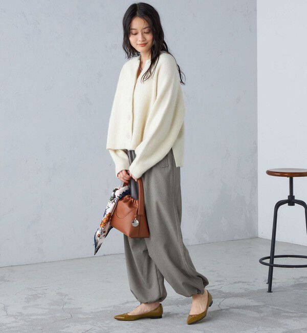 SHIPS for women「〈手洗い可能〉メランジ ツイル ギャザー カーゴパンツ ◇」|カーゴ|