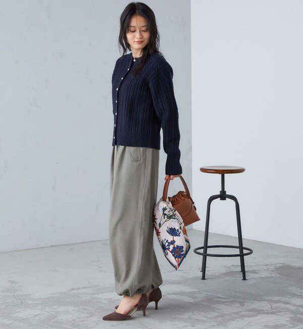 SHIPS for women「〈手洗い可能〉メランジ ツイル ギャザー カーゴパンツ ◇」|カーゴ|