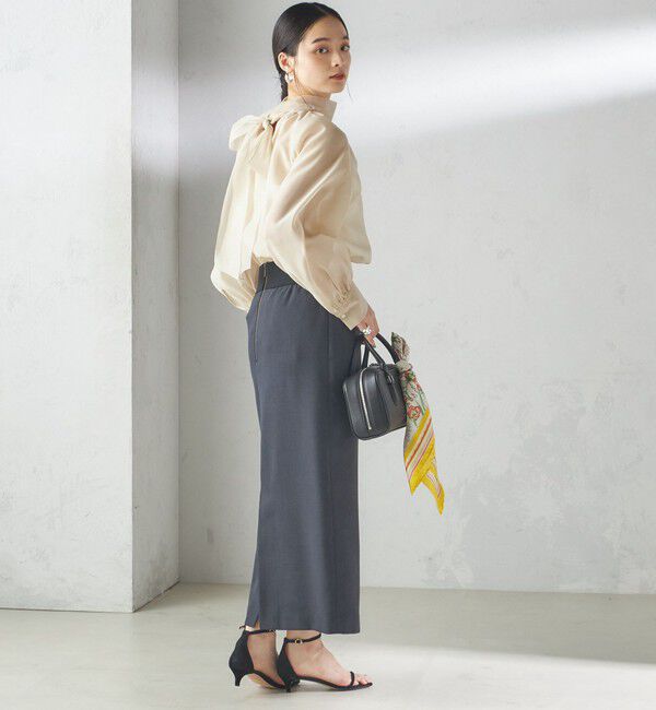 SHIPS for women「〈手洗い可能〉オーガンジー リボン ブラウス」|シャツ・ブラウス|