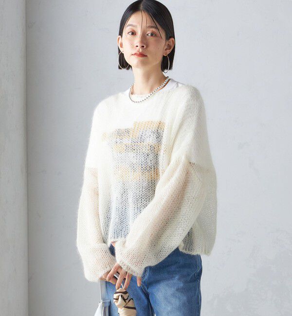SHIPS for women「モヘヤ メッシュ プルオーバー」|ニット・セーター|