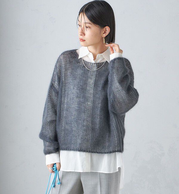 SHIPS for women「モヘヤ メッシュ プルオーバー」|ニット・セーター|
