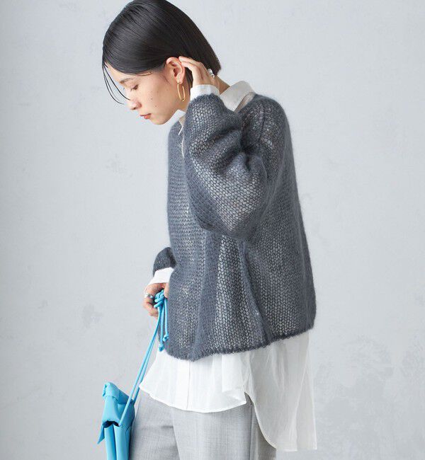 SHIPS for women「モヘヤ メッシュ プルオーバー」|ニット・セーター|