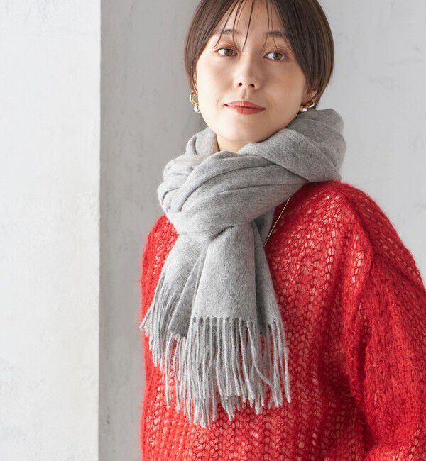 SHIPS for women「ウール カシミヤ ウォッシャブル ストール」|マフラー|ライトグレー