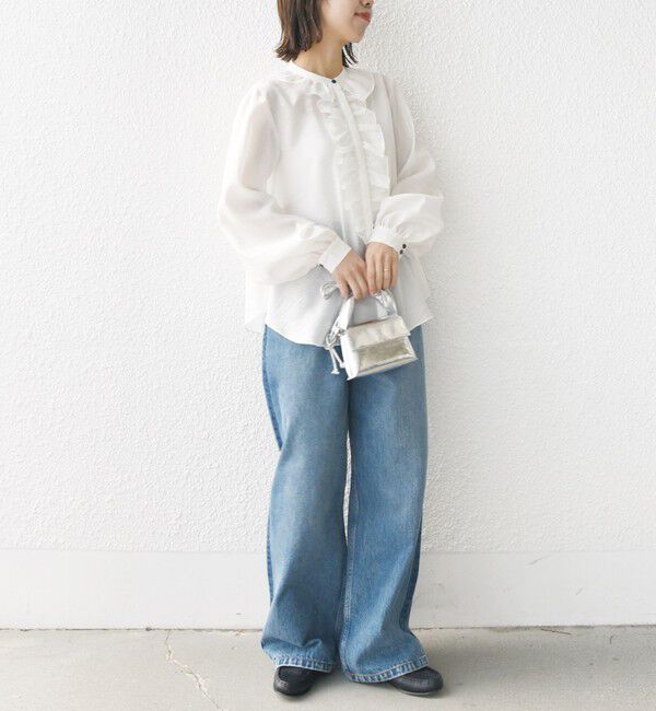 SHIPS for women「〈手洗い可能〉エアリー フロント フリル デザイン ブラウス」|シャツ・ブラウス|