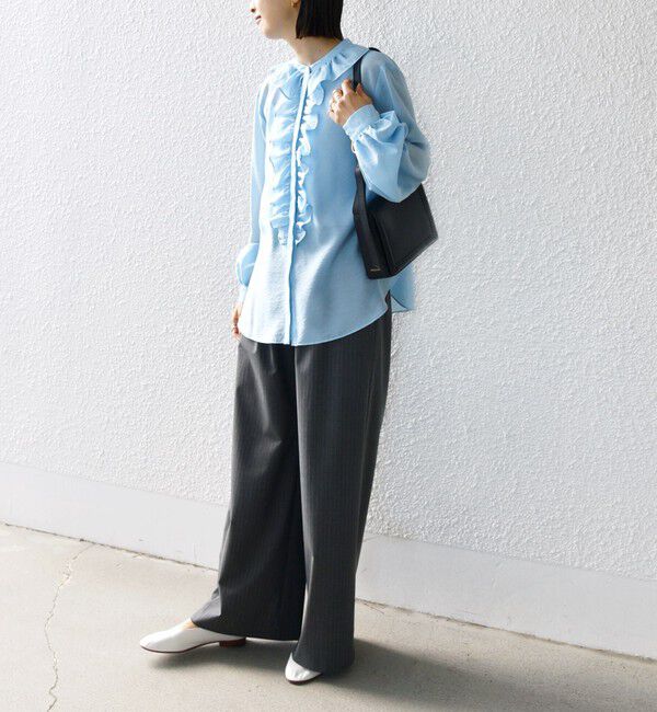 SHIPS for women「〈手洗い可能〉エアリー フロント フリル デザイン ブラウス」|シャツ・ブラウス|