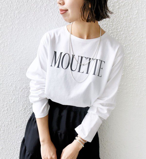 SHIPS for women「〈洗濯機可能〉プラチナヴェール 長袖 ロゴ TEE」|Tシャツ・カットソー|アイボリー