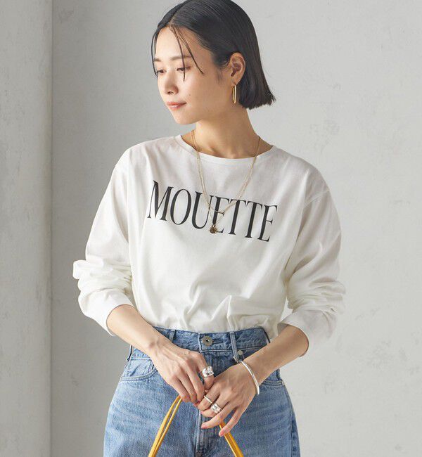 SHIPS for women「〈洗濯機可能〉プラチナヴェール 長袖 ロゴ TEE」|Tシャツ・カットソー|