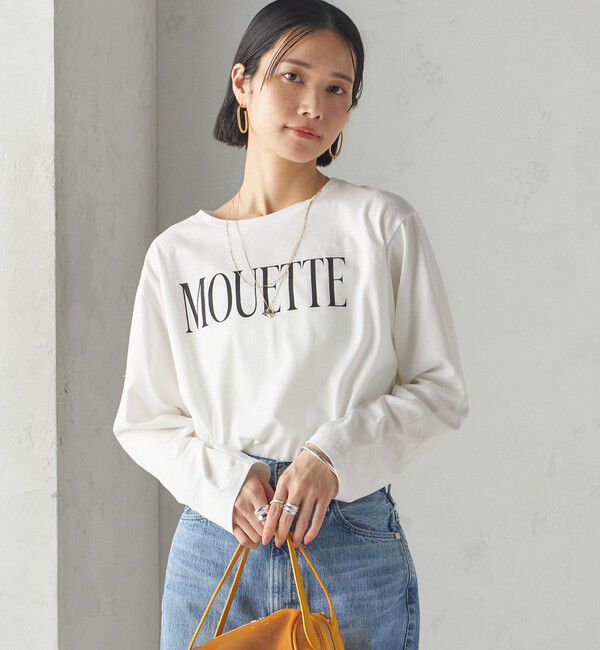 SHIPS for women「〈洗濯機可能〉プラチナヴェール 長袖 ロゴ TEE」|Tシャツ・カットソー|