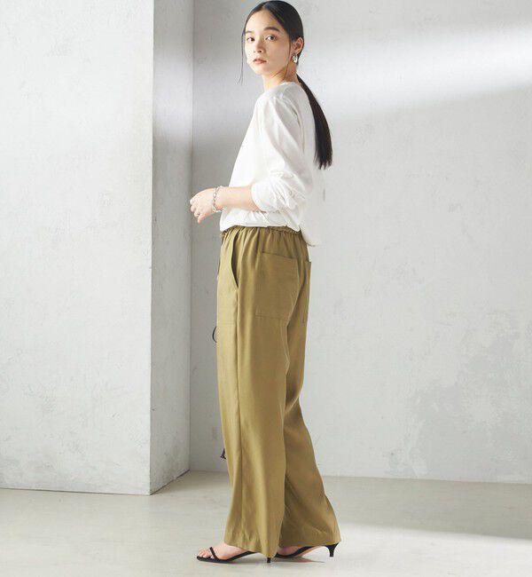 SHIPS for women「〈洗濯機可能〉プラチナヴェール 長袖 ロゴ TEE」|Tシャツ・カットソー|