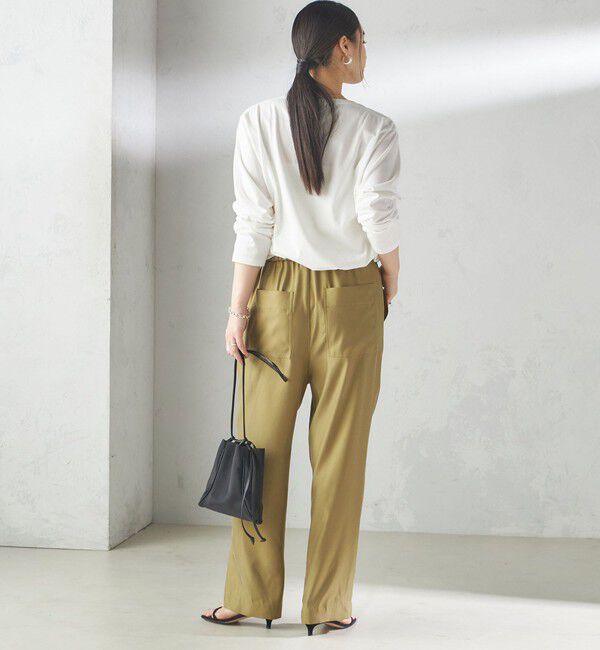 SHIPS for women「〈洗濯機可能〉プラチナヴェール 長袖 ロゴ TEE」|Tシャツ・カットソー|