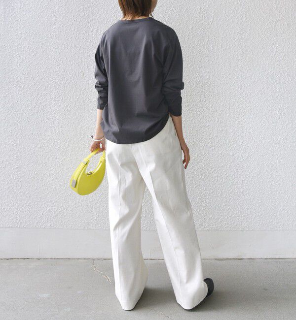 SHIPS for women「〈洗濯機可能〉プラチナヴェール 長袖 ロゴ TEE」|Tシャツ・カットソー|