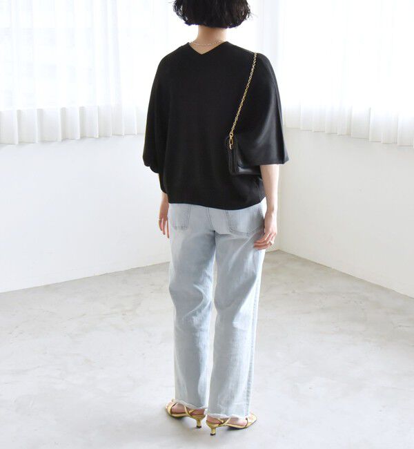 quaranciel「quaranciel:〈手洗い可能〉シアー ラメ ドルマン リブ ニット カーディガン」|カーディガン|