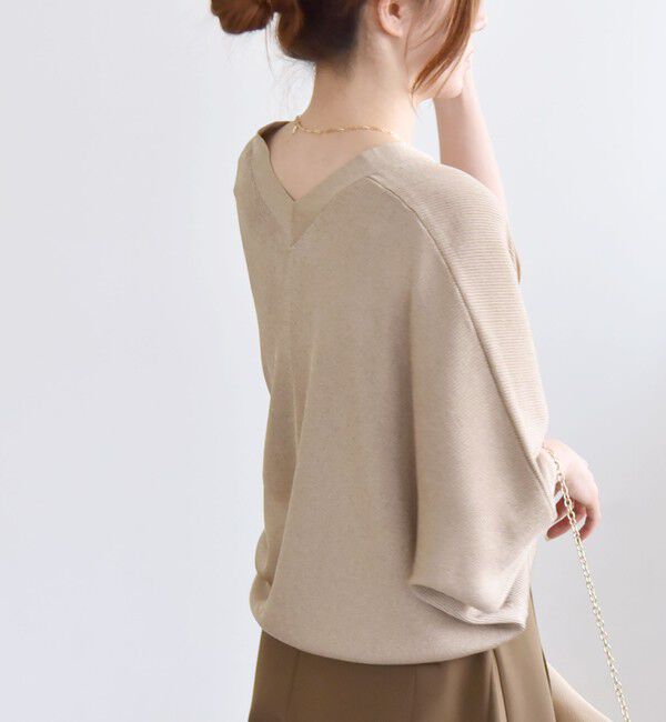 quaranciel「quaranciel:〈手洗い可能〉シアー ラメ ドルマン リブ ニット カーディガン」|カーディガン|