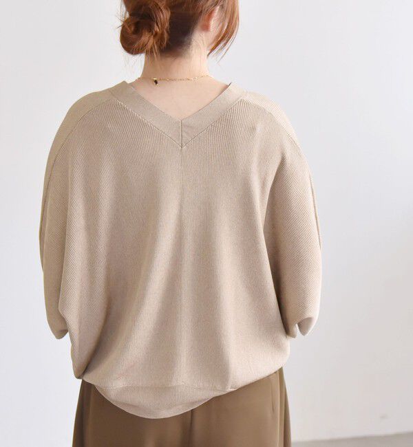 quaranciel「quaranciel:〈手洗い可能〉シアー ラメ ドルマン リブ ニット カーディガン」|カーディガン|