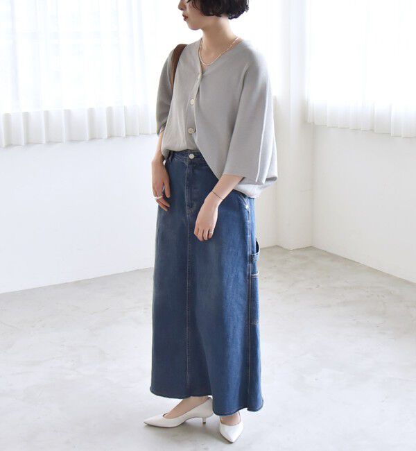 quaranciel「quaranciel:〈手洗い可能〉シアー ラメ ドルマン リブ ニット カーディガン」|カーディガン|