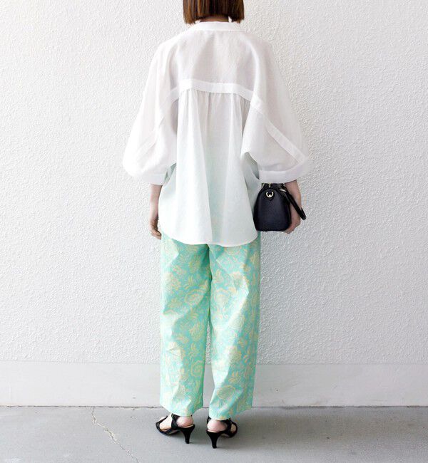 SHIPS any「SHIPS any:〈洗濯機可能〉Les Olivades ボタニカル プリント ベルト ラップ セミワイド パンツ」|その他|