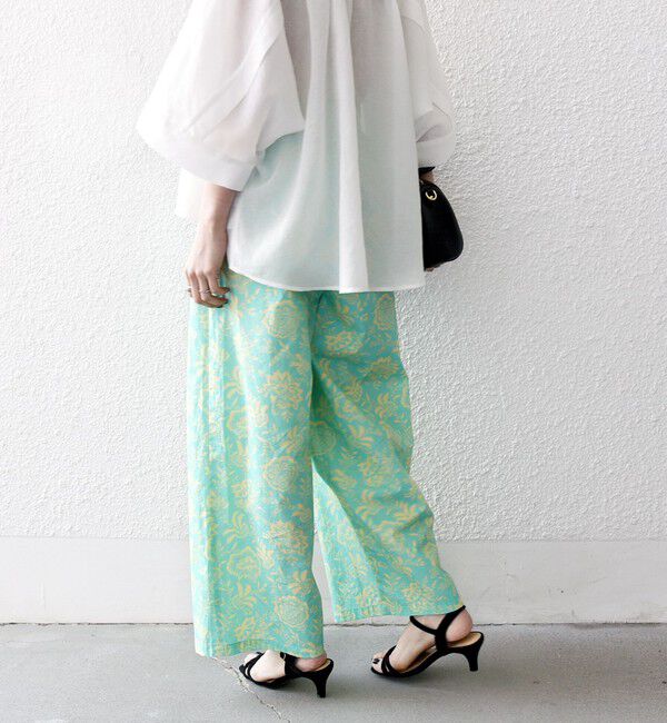 SHIPS any「SHIPS any:〈洗濯機可能〉Les Olivades ボタニカル プリント ベルト ラップ セミワイド パンツ」|その他|