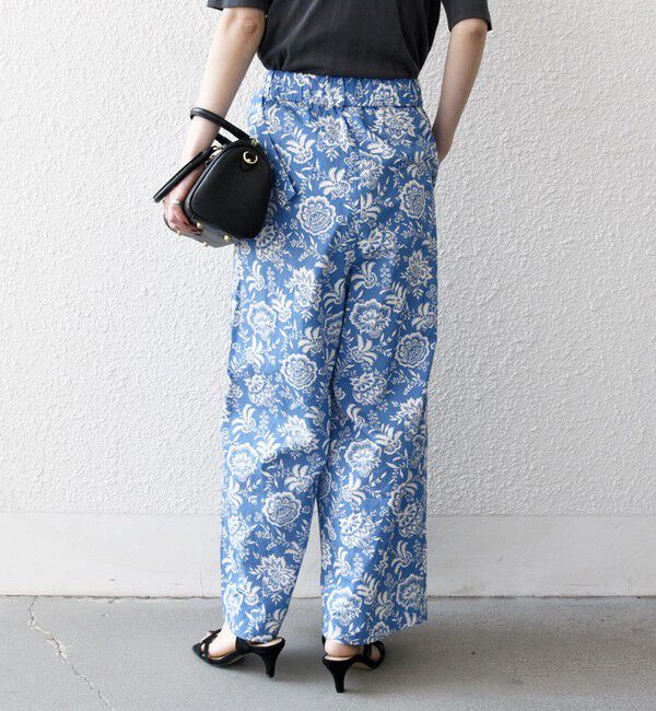 SHIPS any「SHIPS any:〈洗濯機可能〉Les Olivades ボタニカル プリント ベルト ラップ セミワイド パンツ」|その他|