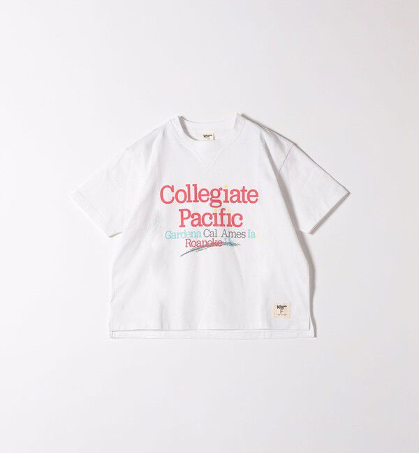 SHIPS any「【SHIPS any別注】Collegiate Pacific:〈洗濯機可能〉V ガゼット プリント & 刺繍 Tシャツ 25SS」|Tシャツ・カットソー|