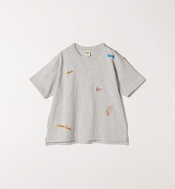 SHIPS any「【SHIPS any別注】Collegiate Pacific:〈洗濯機可能〉V ガゼット プリント & 刺繍 Tシャツ 25SS」|Tシャツ・カットソー|