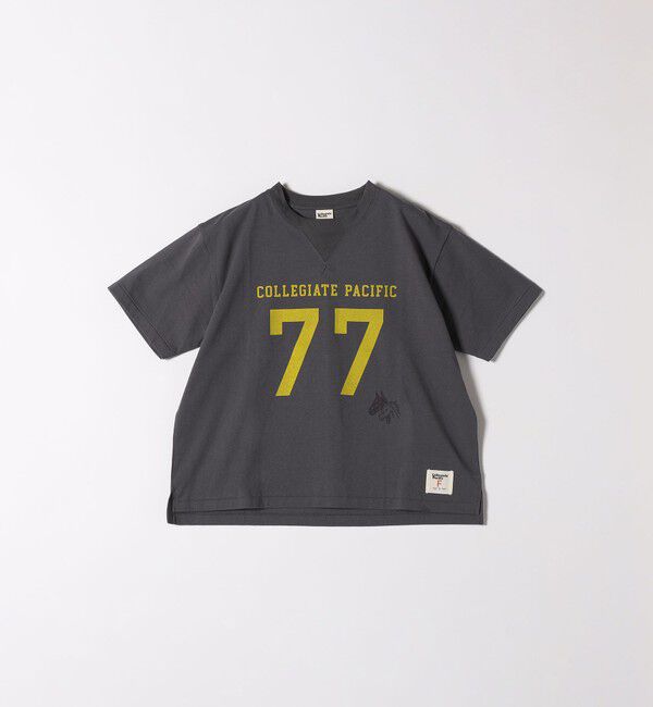 SHIPS any「【SHIPS any別注】Collegiate Pacific:〈洗濯機可能〉V ガゼット プリント & 刺繍 Tシャツ 25SS」|Tシャツ・カットソー|