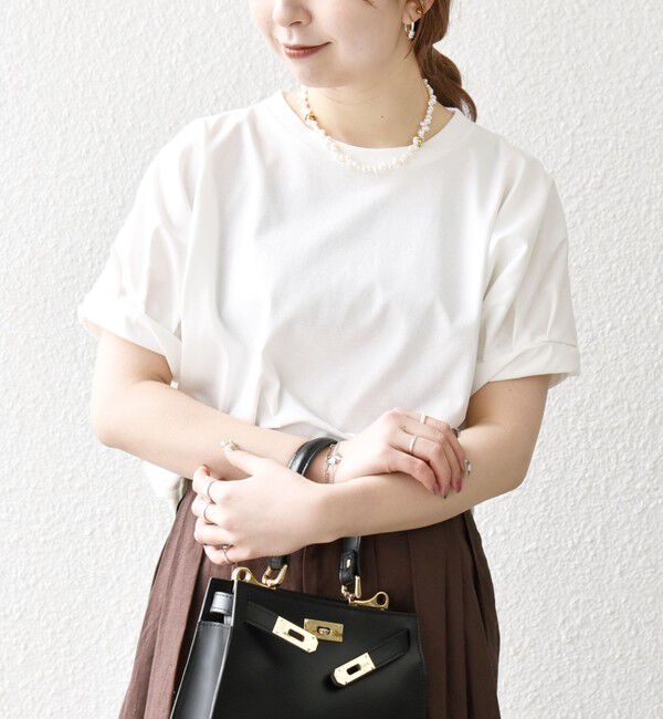 SHIPS any「SHIPS any:〈UVカット/接触冷感/吸水速乾/洗濯機可能〉USAコットン ツイスト TEE」|Tシャツ・カットソー|