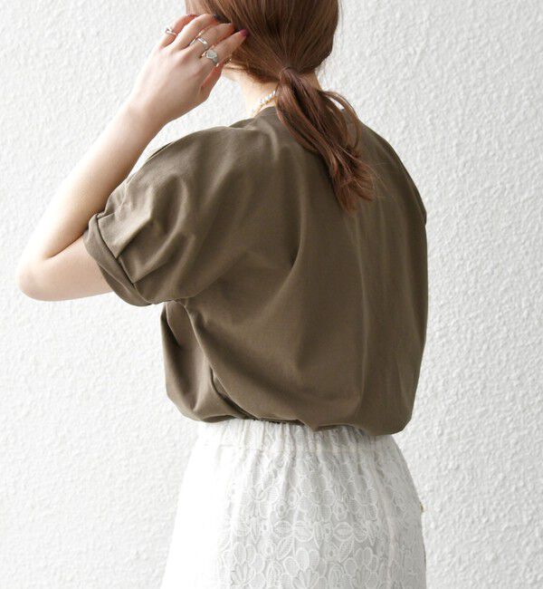 SHIPS any「SHIPS any:〈UVカット/接触冷感/吸水速乾/洗濯機可能〉USAコットン ツイスト TEE」|Tシャツ・カットソー|