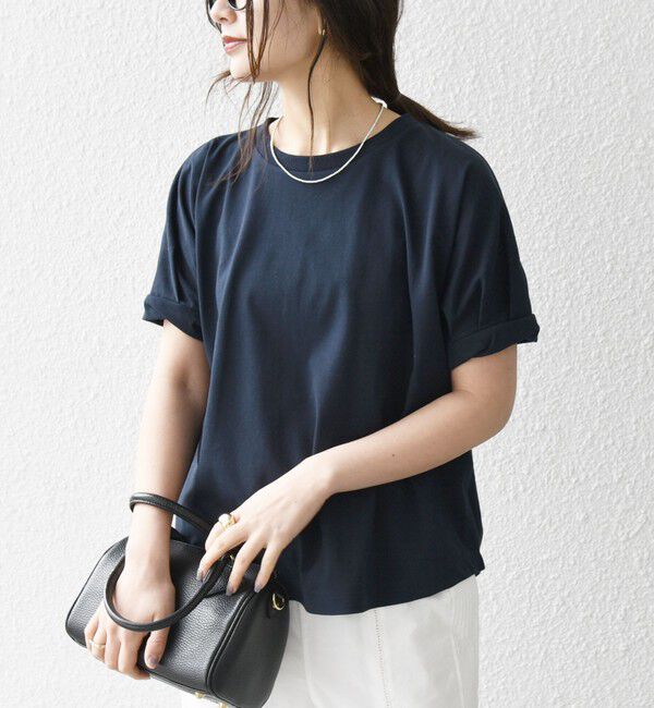 SHIPS any「SHIPS any:〈UVカット/接触冷感/吸水速乾/洗濯機可能〉USAコットン ツイスト TEE」|Tシャツ・カットソー|