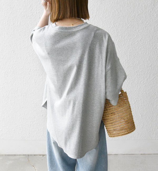 SHIPS any「SHIPS any:〈接触冷感/汗染み防止加工/洗濯機可能〉ラウンドヘム クルー ビッグ TEE」|Tシャツ・カットソー|