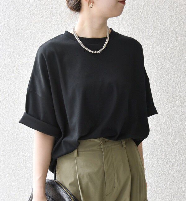 SHIPS any「SHIPS any:〈接触冷感/汗染み防止加工/洗濯機可能〉ラウンドヘム クルー ビッグ TEE」|Tシャツ・カットソー|