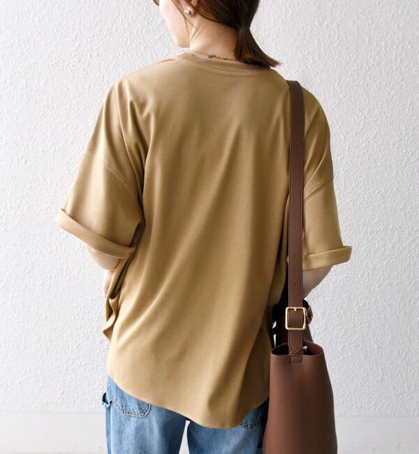 SHIPS any「SHIPS any:〈接触冷感/汗染み防止加工/洗濯機可能〉ラウンドヘム クルー ビッグ TEE」|Tシャツ・カットソー|