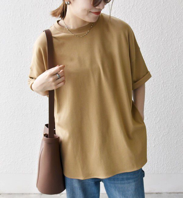 SHIPS any「SHIPS any:〈接触冷感/汗染み防止加工/洗濯機可能〉ラウンドヘム クルー ビッグ TEE」|Tシャツ・カットソー|