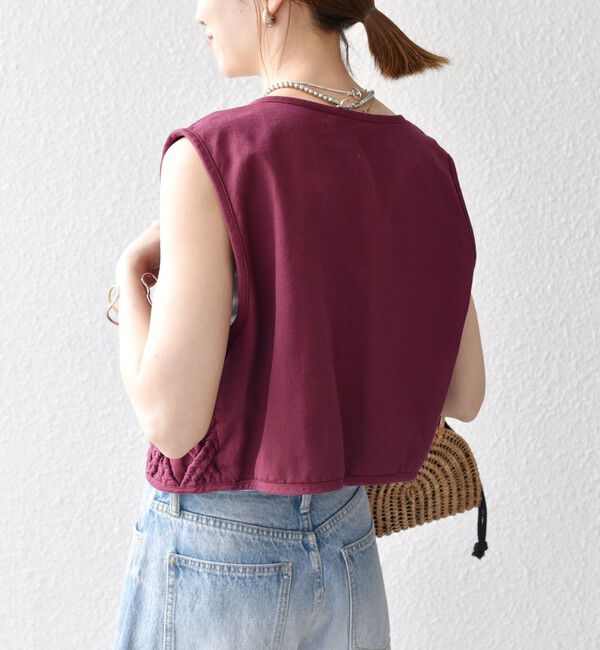 SHIPS any「bon_meur:〈手洗い可能〉ロープ編み コットン コンパクト フリンジ ベスト」|ベスト・ジレ|