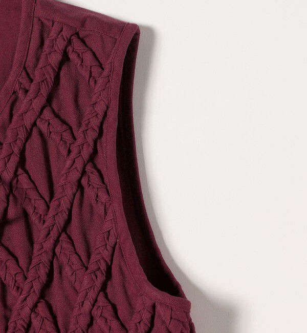 SHIPS any「bon_meur:〈手洗い可能〉ロープ編み コットン コンパクト フリンジ ベスト」|ベスト・ジレ|