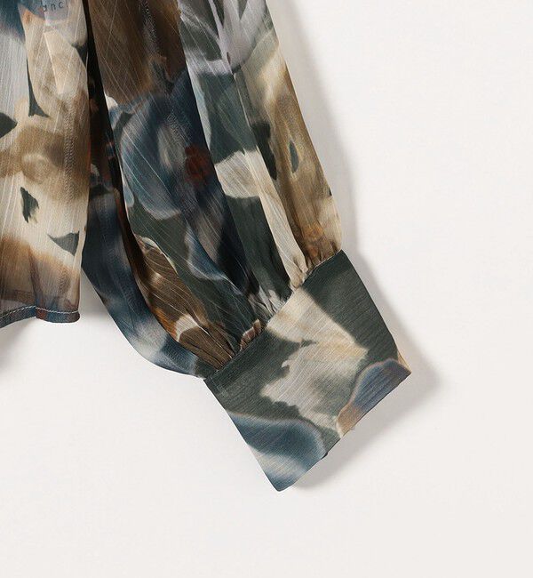 quaranciel「quaranciel:〈洗濯機可能〉シアー フラワー プリント シャツ ブラウス」|シャツ・ブラウス|