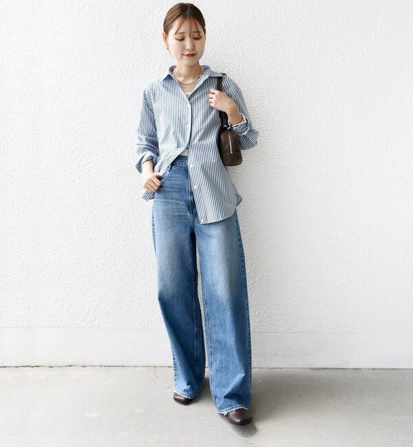SHIPS for women「【WEB限定】〈手洗い可能〉ストライプ 2WAY リボン シャツ」|シャツ・ブラウス|