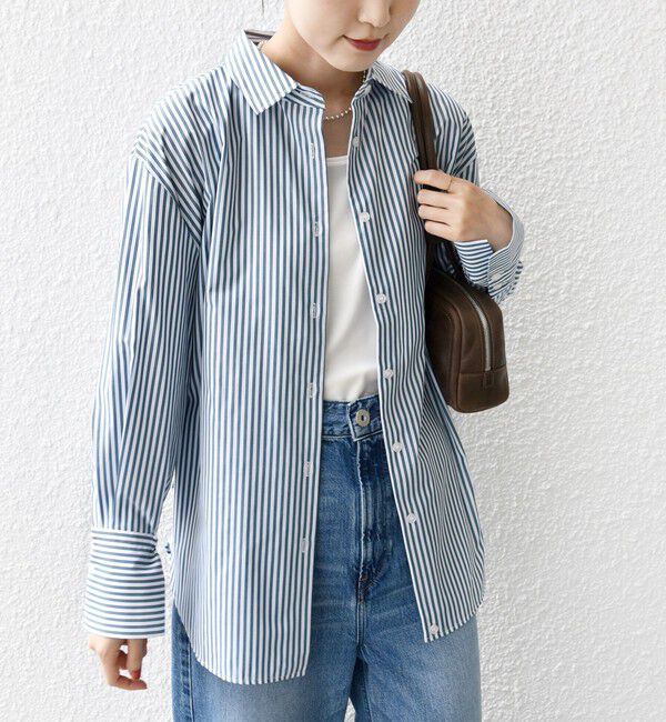 SHIPS for women「【WEB限定】〈手洗い可能〉ストライプ 2WAY リボン シャツ」|シャツ・ブラウス|