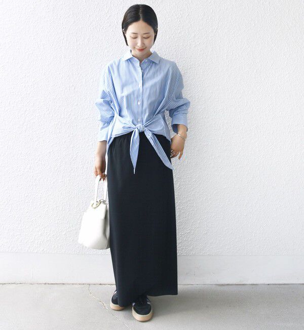 SHIPS for women「【WEB限定】〈手洗い可能〉ストライプ 2WAY リボン シャツ」|シャツ・ブラウス|