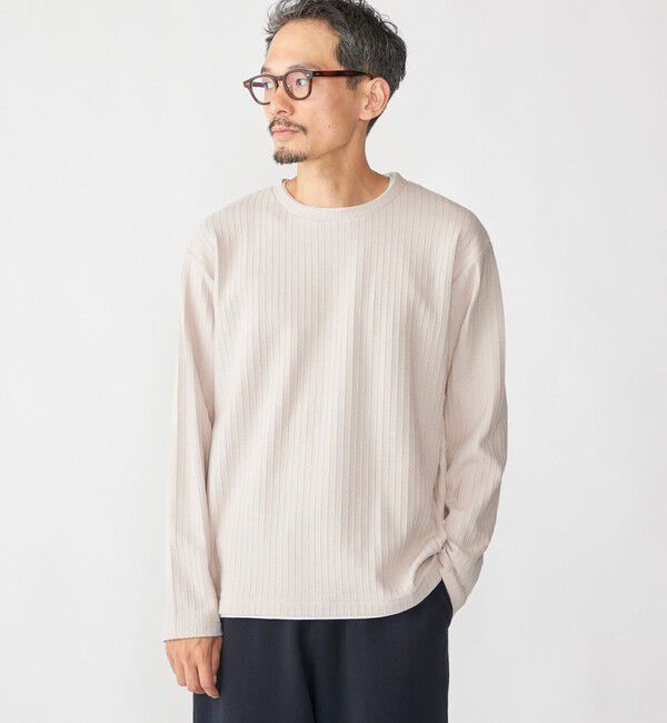 SHIPS「SHIPS: フェイク レイヤード クルーネック ロングスリーブ」|Tシャツ・カットソー|ベージュ