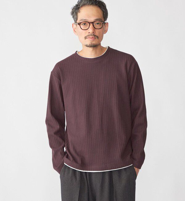 SHIPS「SHIPS: フェイク レイヤード クルーネック ロングスリーブ」|Tシャツ・カットソー|