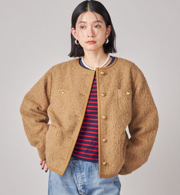 SHIPS for women「SHIPS NINE CASE: ノーカラー ジャケット」|ノーカラージャケット|