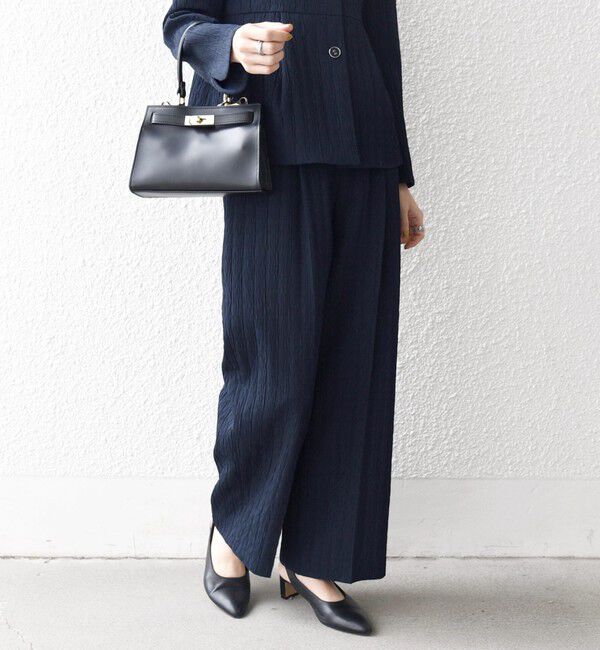 SHIPS any「SHIPS any:〈手洗い可能〉ジャカード タック セミワイド パンツ［NAVY BLUE］」|その他|